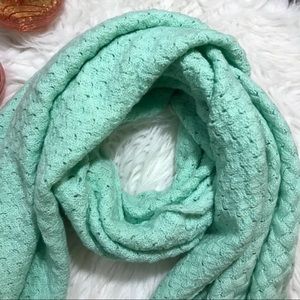 J.Crew Pale Green Long Basketweave Scarf Wrap NWT